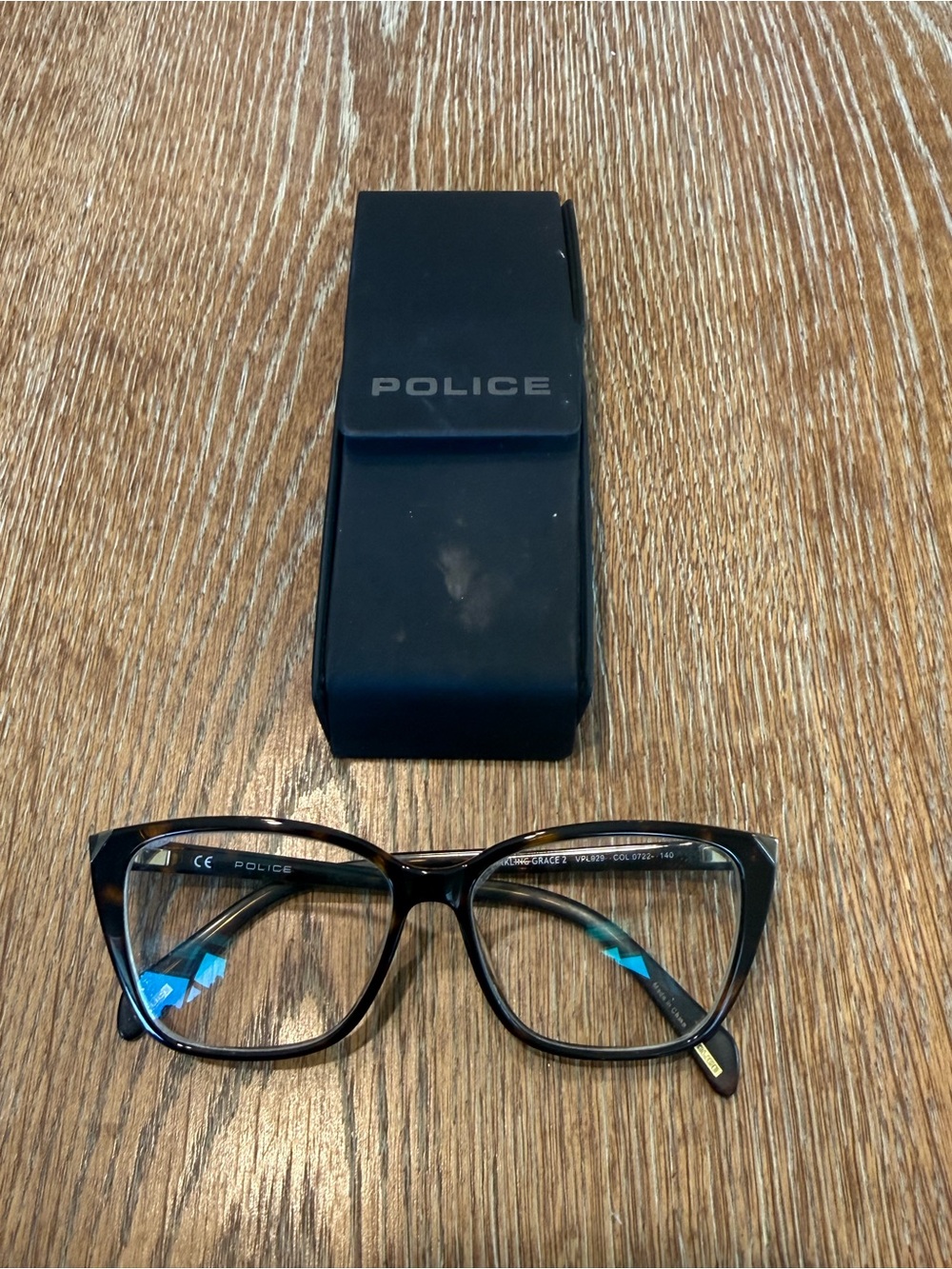 Police Sparkling Grace 2 Eyeglass Frames VPL929 Tortoise Brown + Case